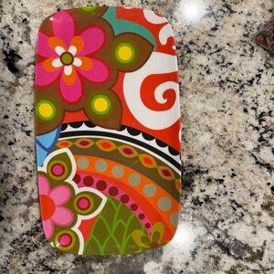 Jackie Shapiro French Bull Colorful Floral Pattern Tray